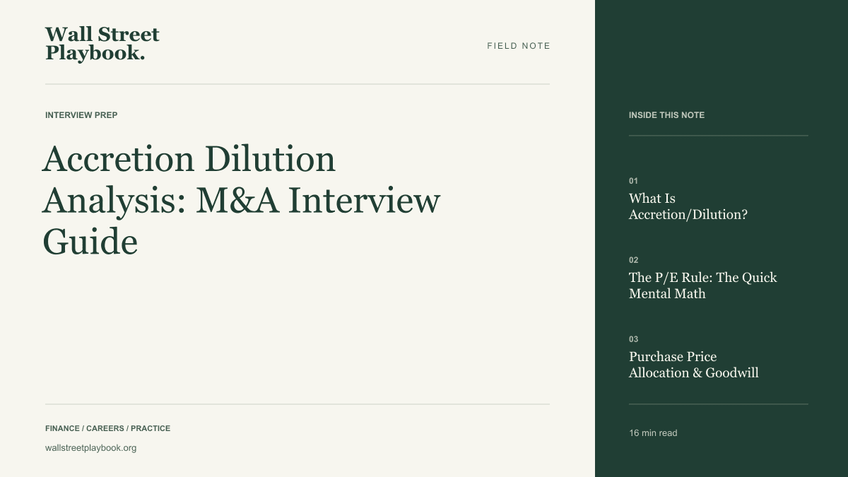 Field Note: Accretion Dilution Analysis: M&A Interview Guide