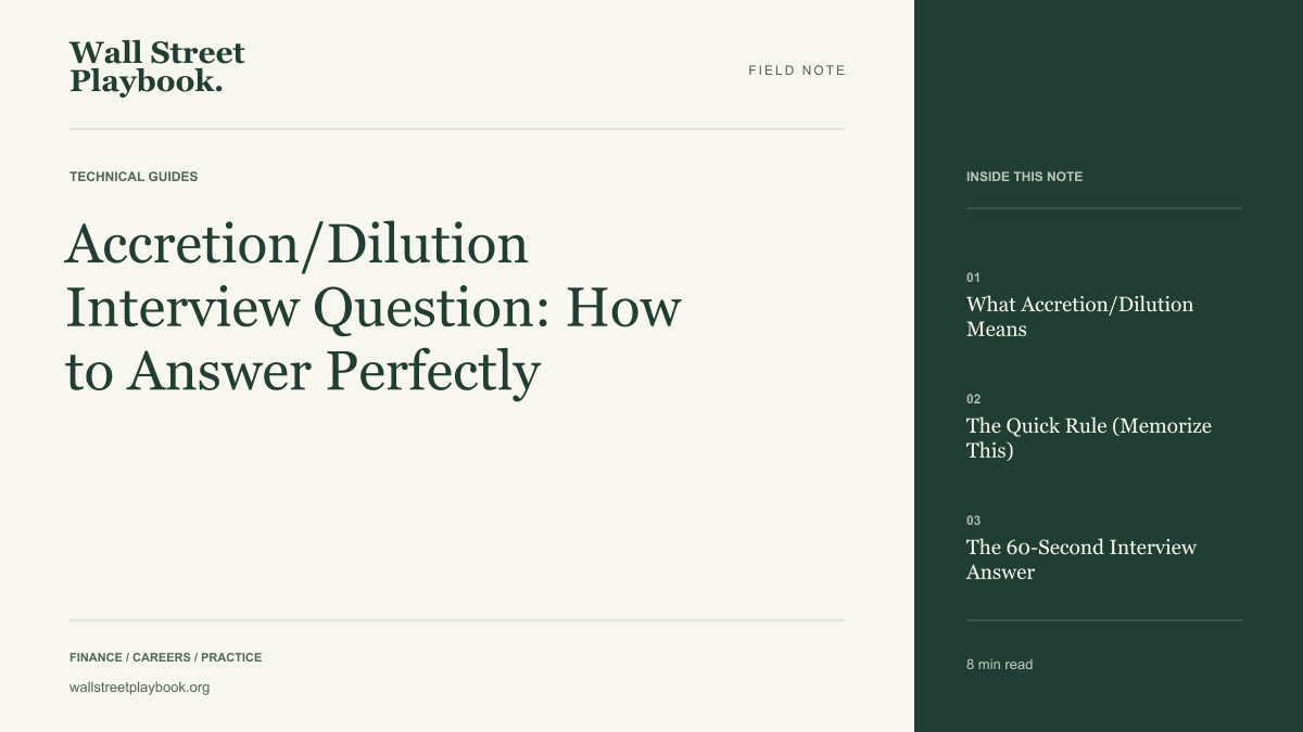 Field Note: Accretion/Dilution Interview Question: How to Answer Perfectly