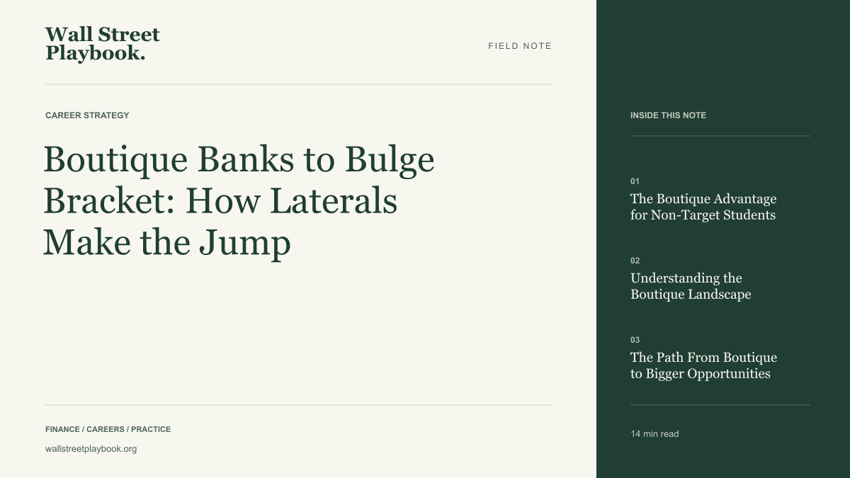 Field Note: Boutique Banks to Bulge Bracket: How Laterals Make the Jump