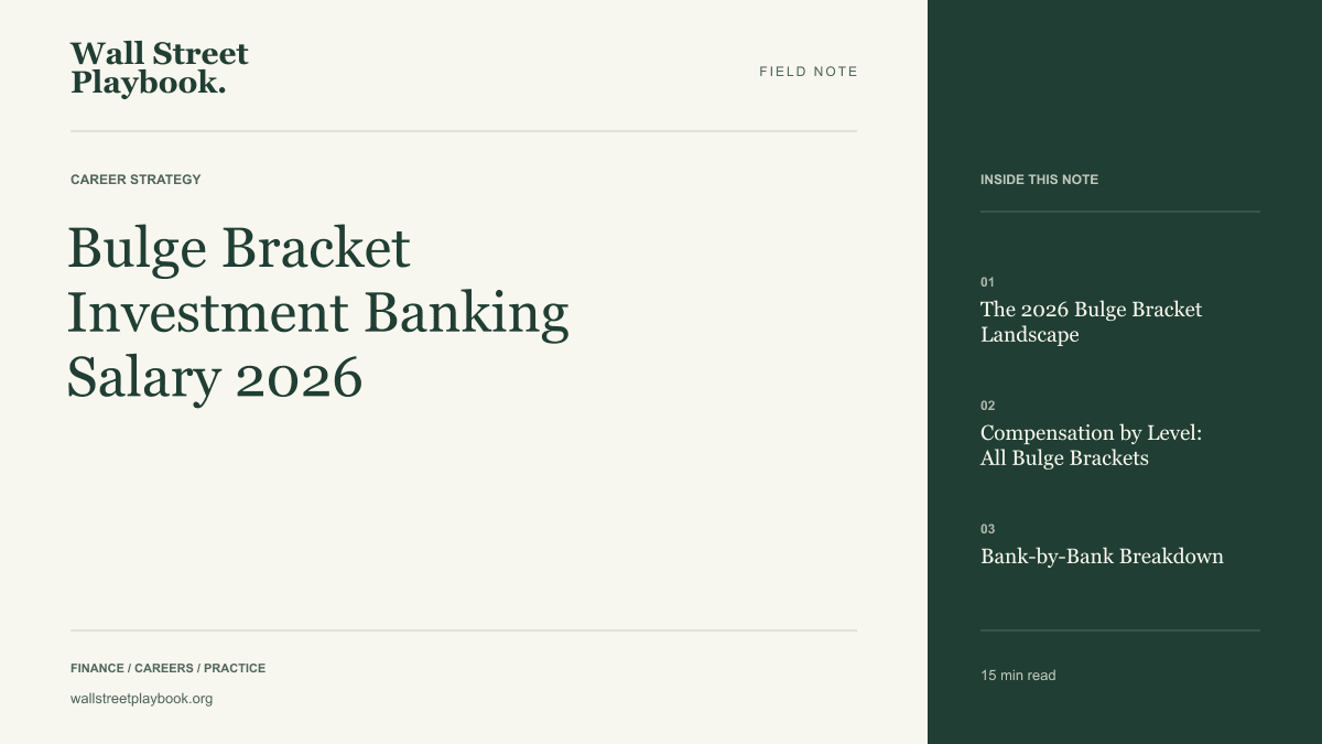 Field Note: Bulge Bracket Investment Banking Salary 2026