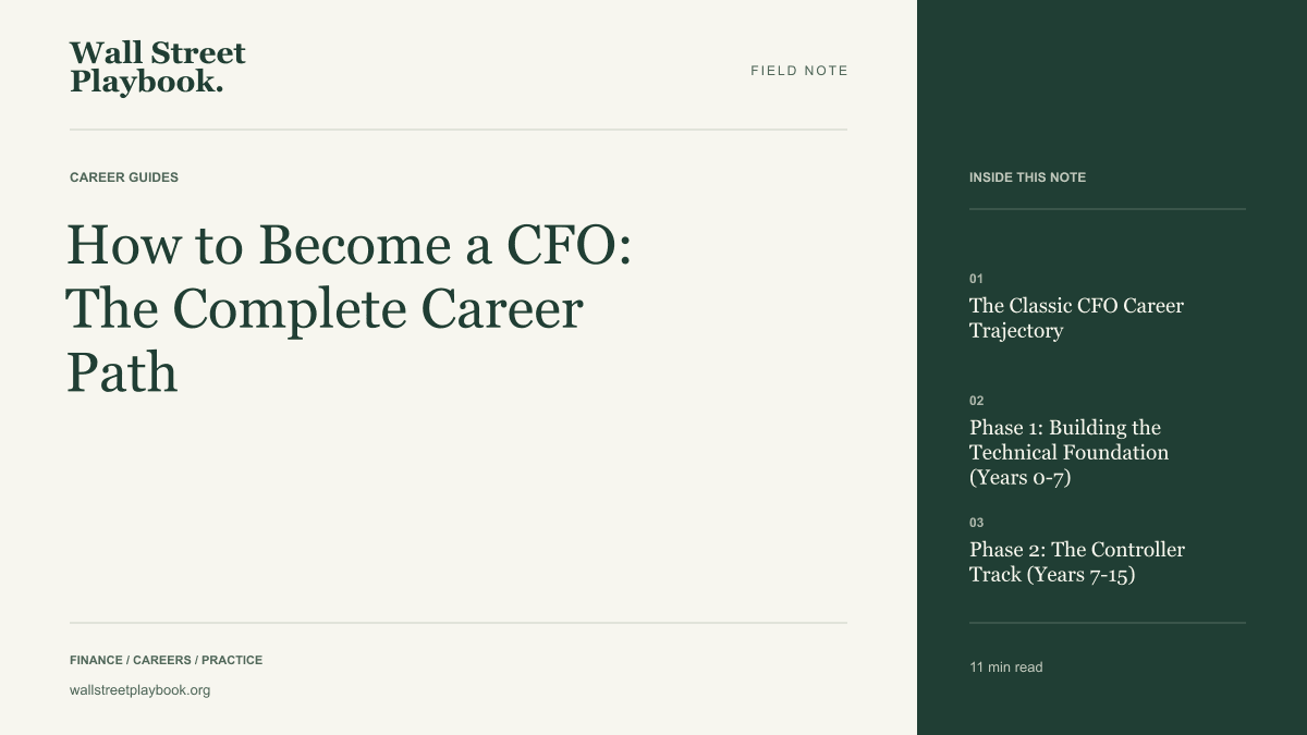 Field Note: How to Become a CFO: The Complete Career Path