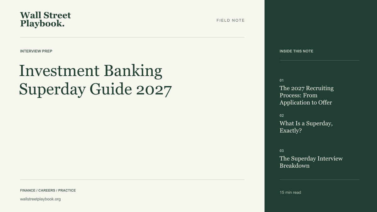 Field Note: Investment Banking Superday Guide 2027