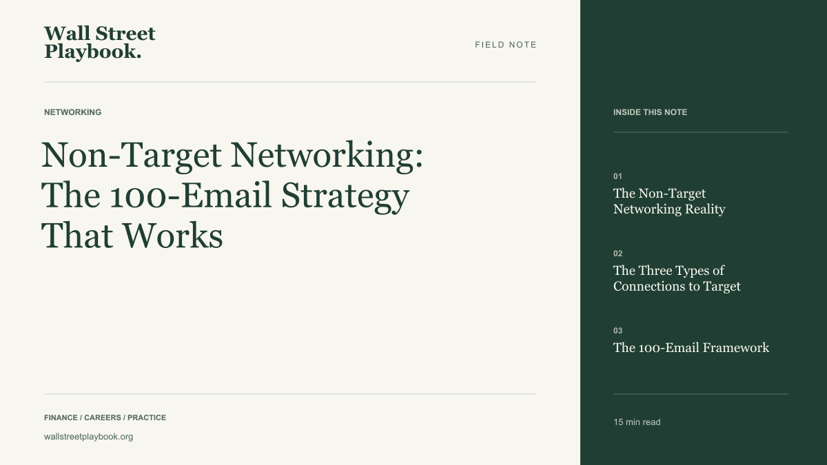 Field Note: Non-Target Networking: The 100-Email Strategy That Works