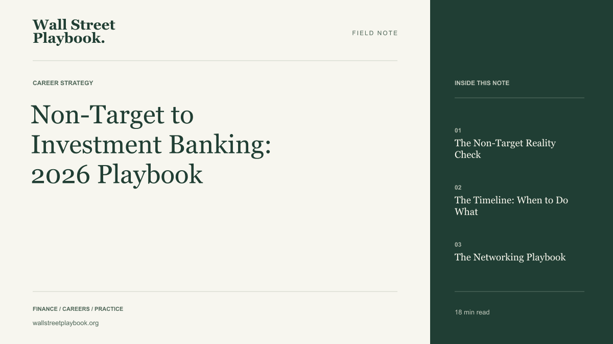 Field Note: Non-Target to Investment Banking: 2026 Playbook