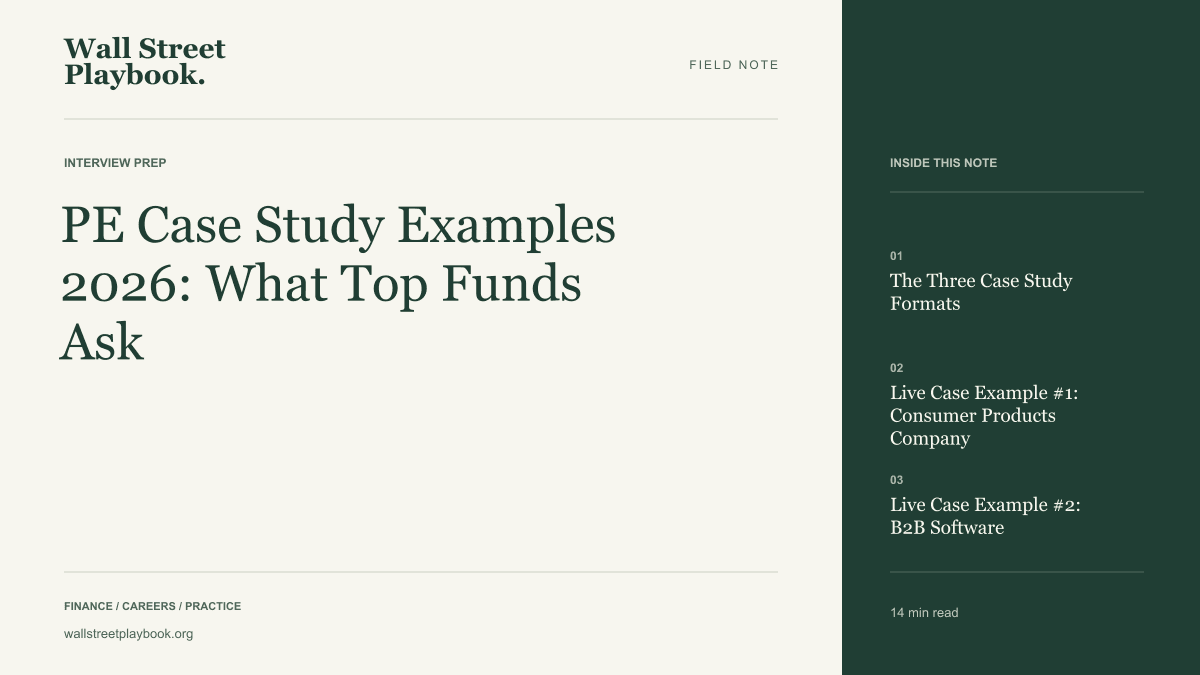 Field Note: PE Case Study Examples 2026: What Top Funds Ask