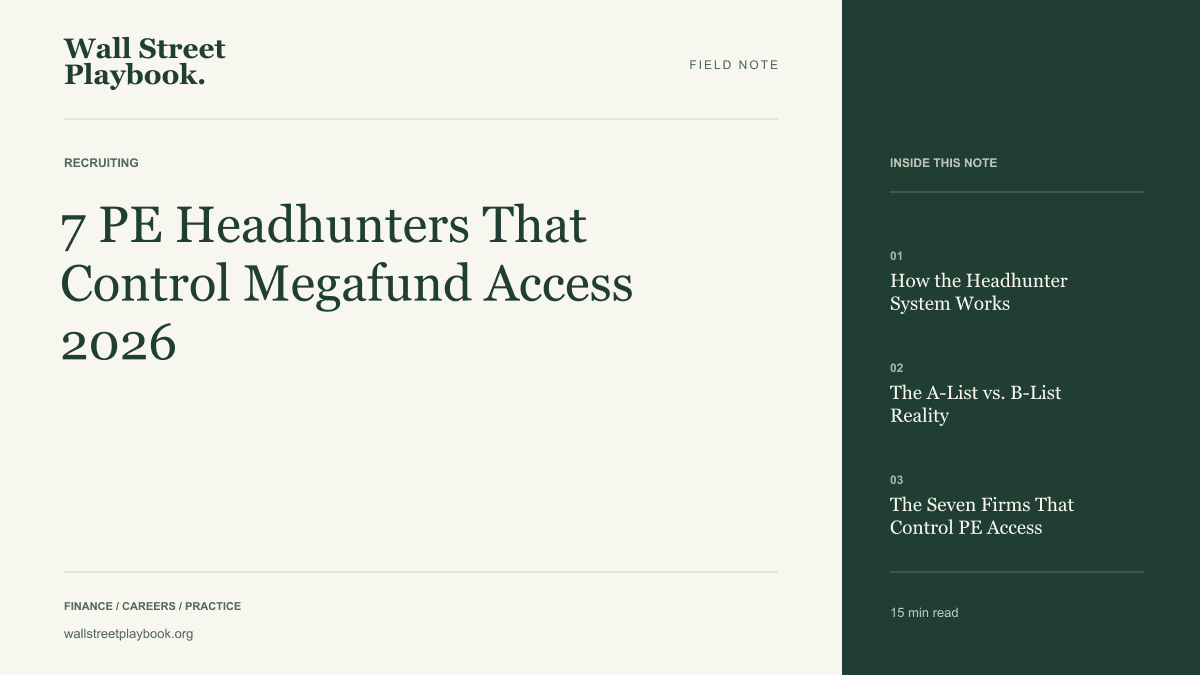 Field Note: 7 PE Headhunters That Control Megafund Access 2026