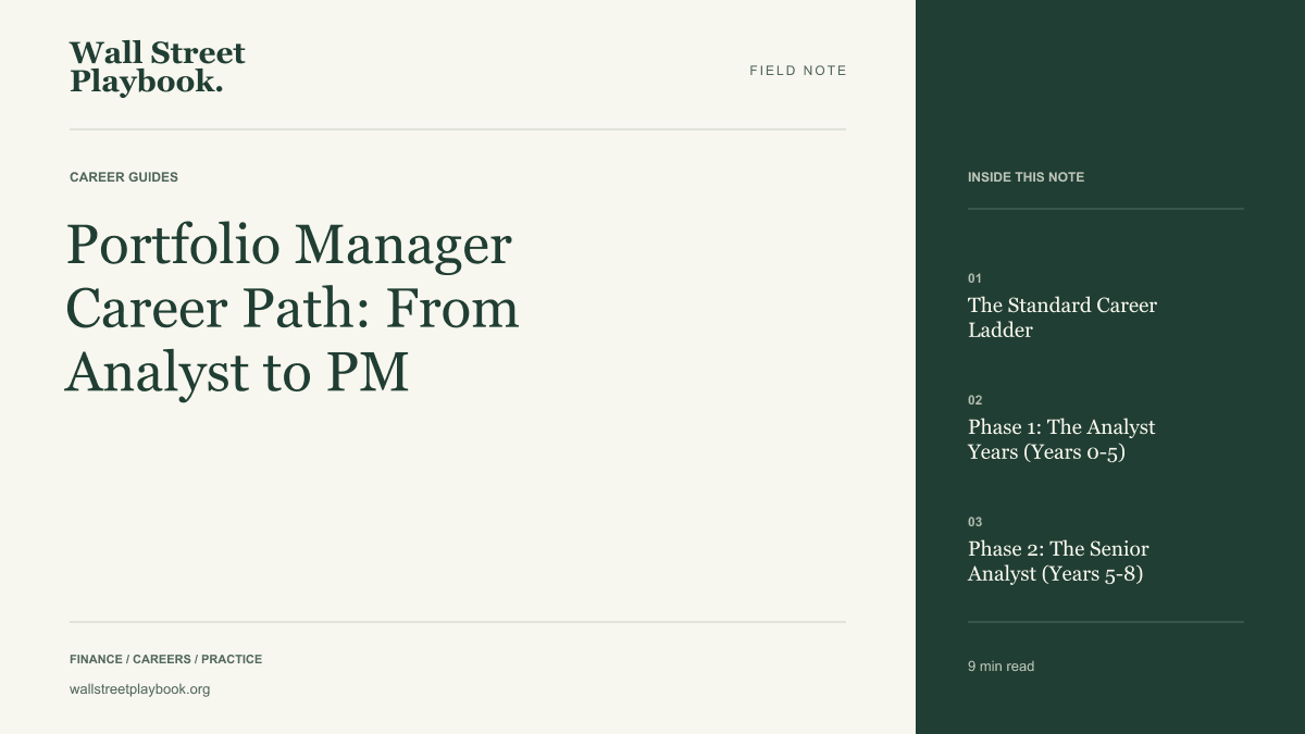 Field Note: How to Become a Portfolio Manager: Career Path & Skills