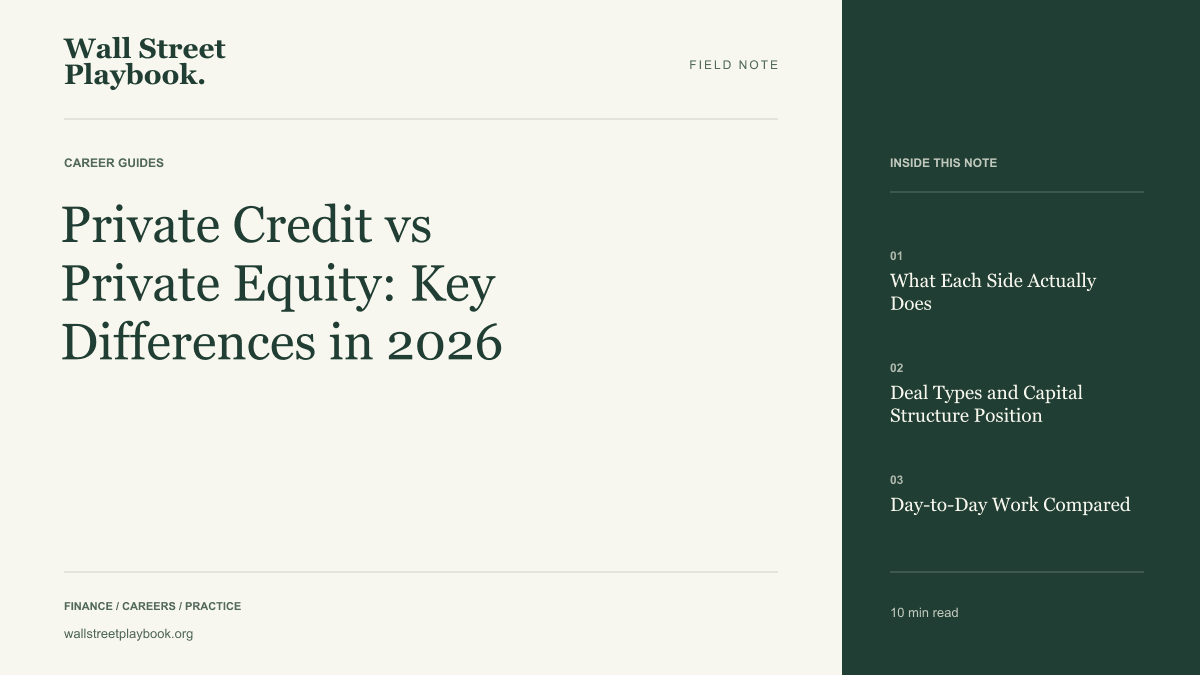 Field Note: Private Credit vs Private Equity: Key Differences in 2026