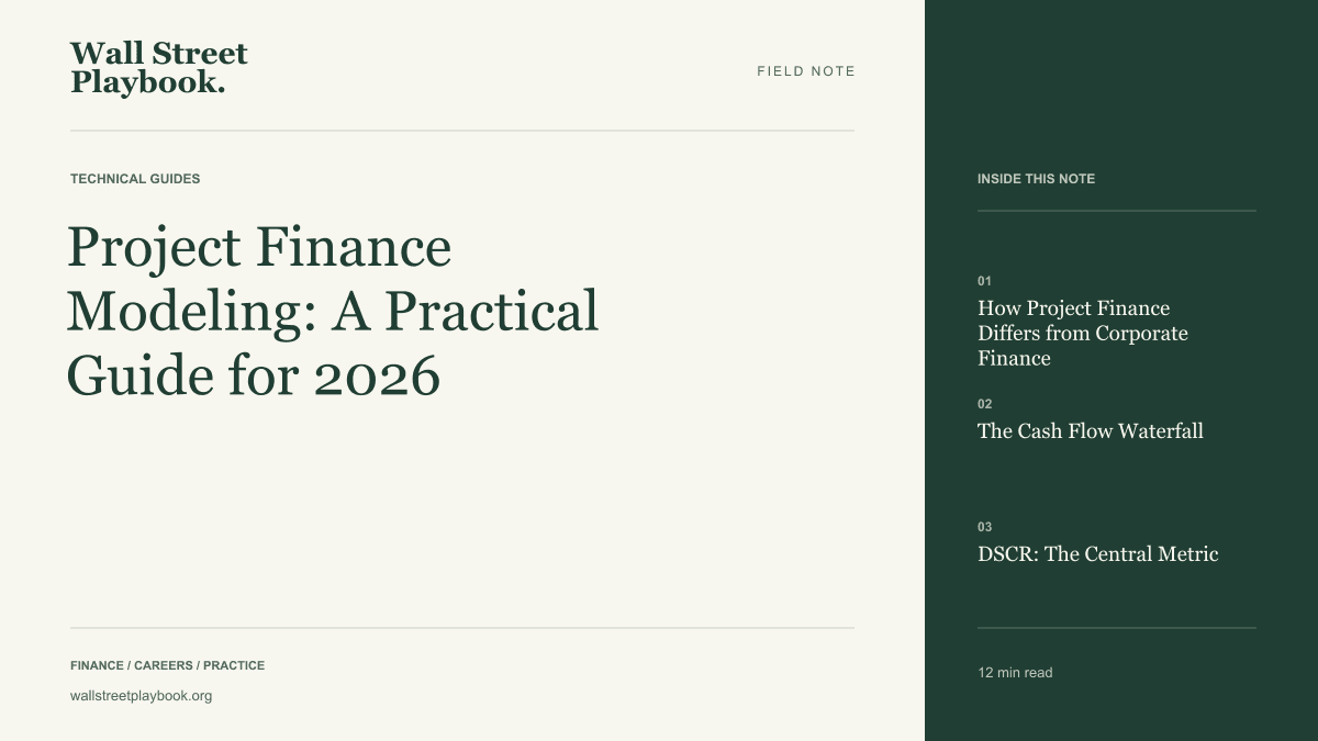 Field Note: Project Finance Modeling: A Practical Guide for 2026