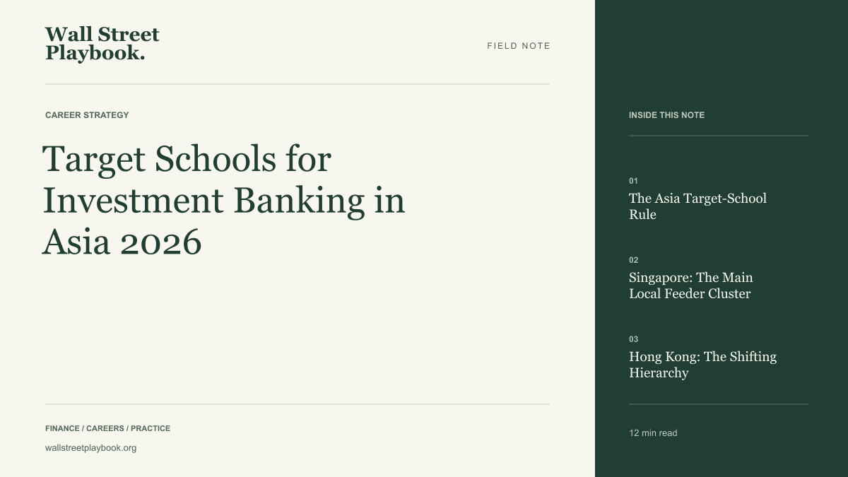 Field Note: Target Schools for Investment Banking in Asia 2026