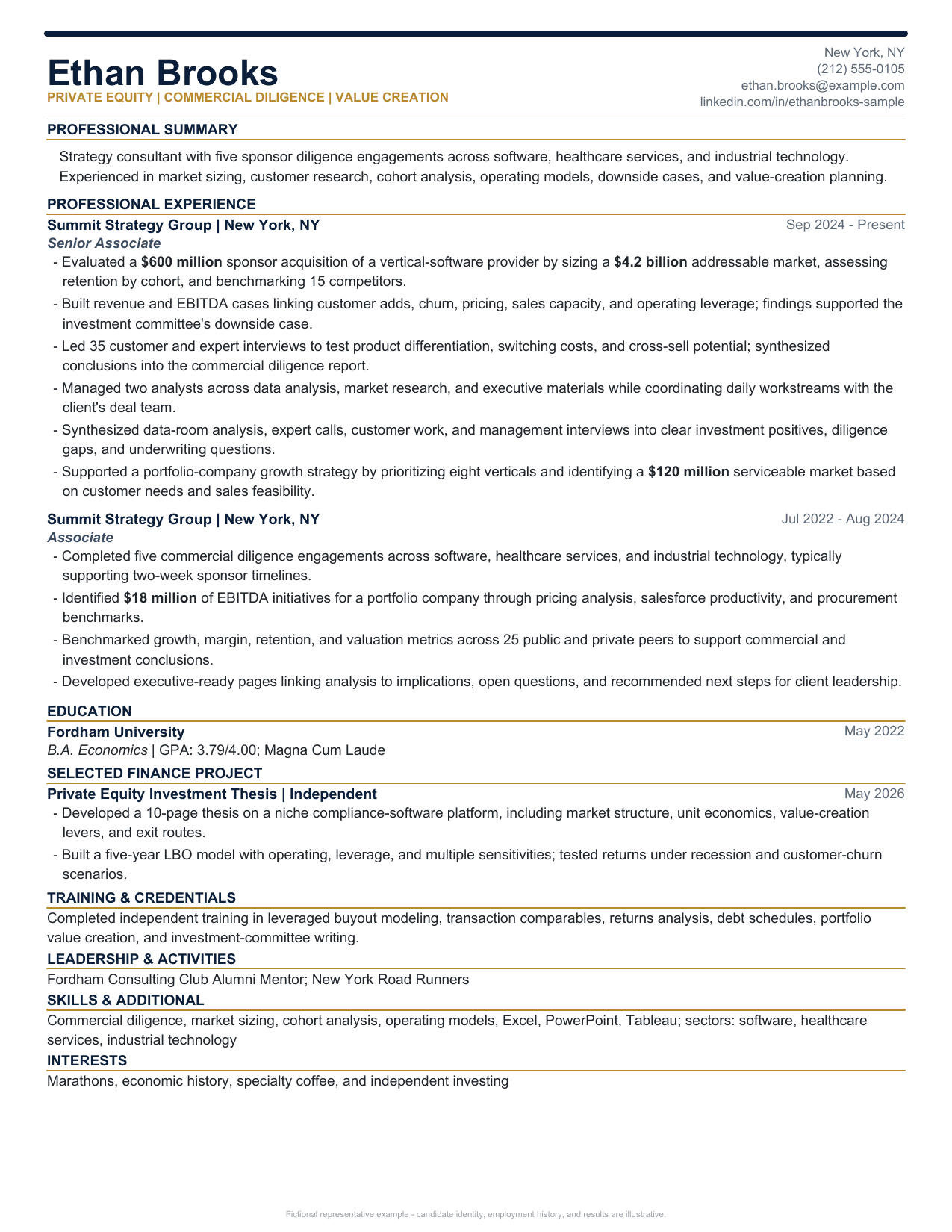 Ethan Brooks after resume example