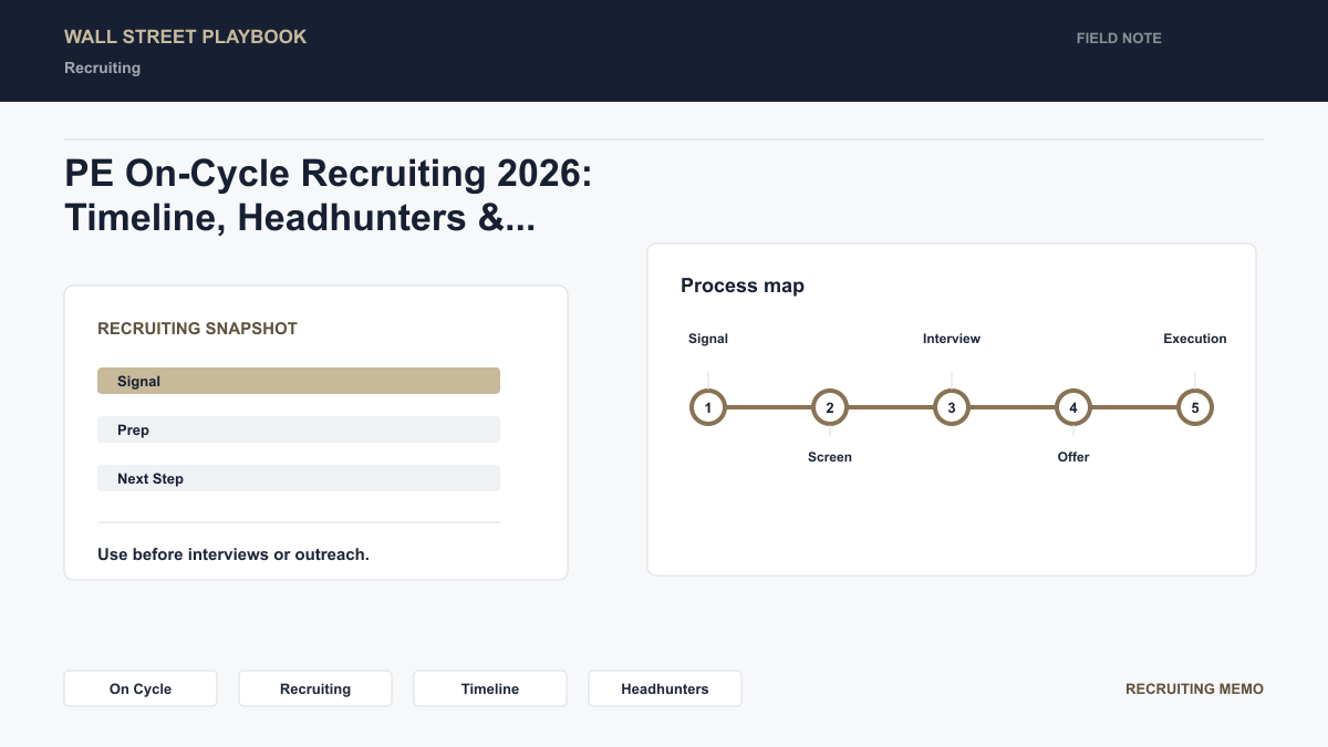 PE On-Cycle Recruiting 2026: Timeline, Headhunters & Interview Prep ...