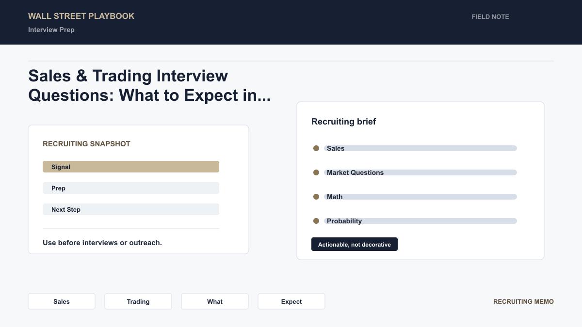 Sales & Trading Interview Questions: What to Expect in 2026 | Wall ...